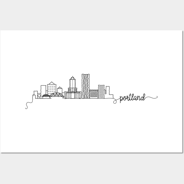 Portland City Signature Wall Art by kursatunsal